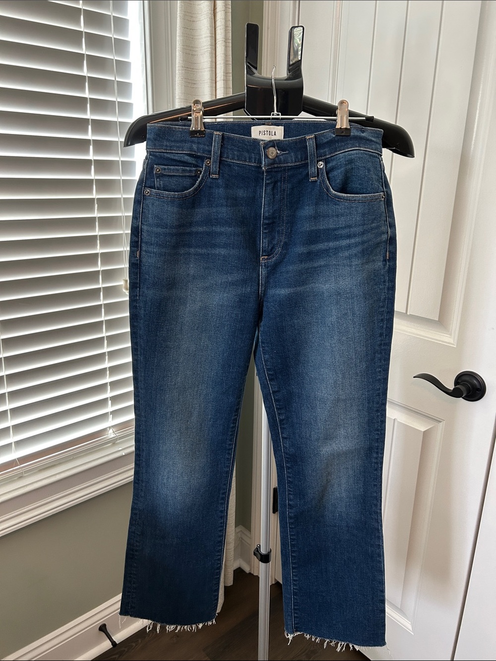 pistola indigo straight crop jeans size 27